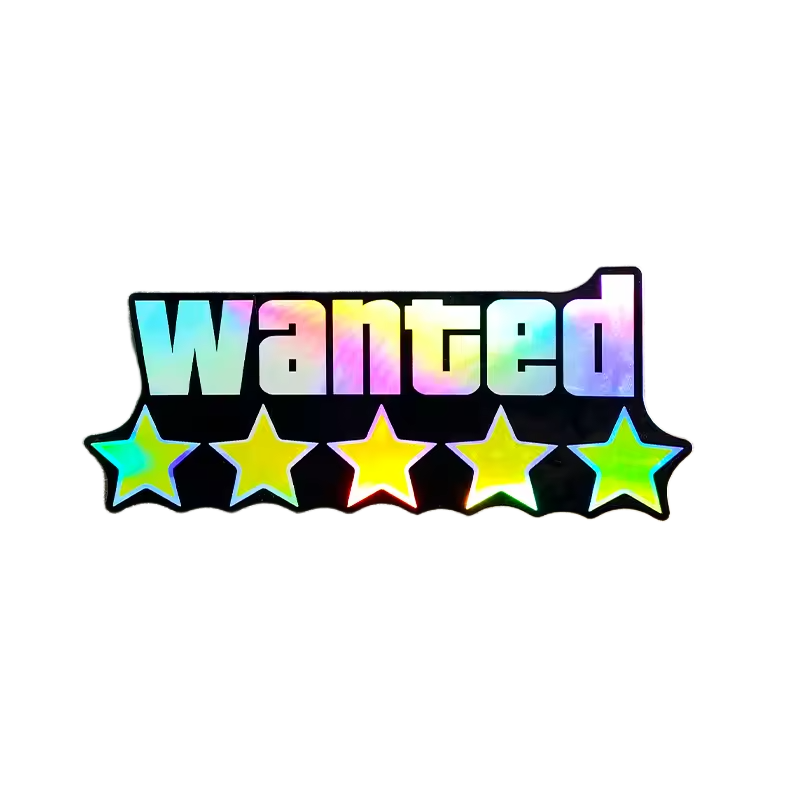 Wanted 5 Star Sticker